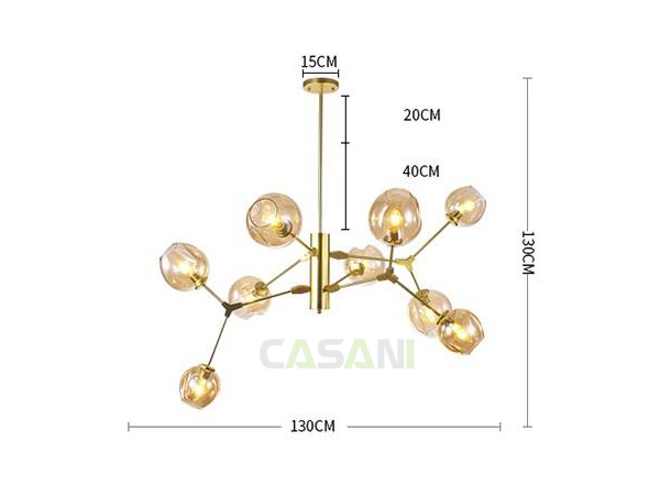 Đèn chùm hiện đại thích hợp với không gian kiến trúc vừa và nhỏ