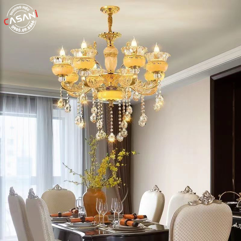 Đèn Chùm Bát Đá Tự Nhiên DCP-6202-8 2 Đèn chùm mang phong cách tân cổ điển quý phái