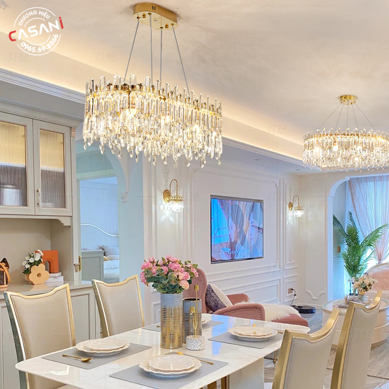 Đèn Chùm Thả Hiện Đại DCH-3751-L90 5 Đèn chùm pha lê phù hợp với nhiều không gian nội thất