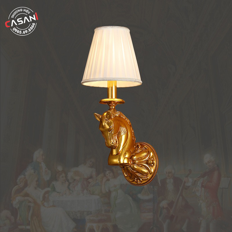 Đèn treo tường đồng DTD-4924 3 Đèn treo tường đồng nguyên khối cao cấp