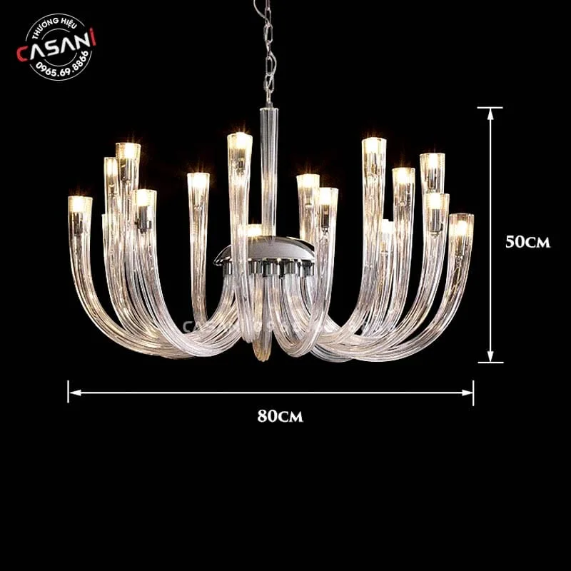 Đèn Chùm Trang Trí DCP-8125-16 3 Kích thước đèn chùm hài hòa với nhiều không gian nội thất