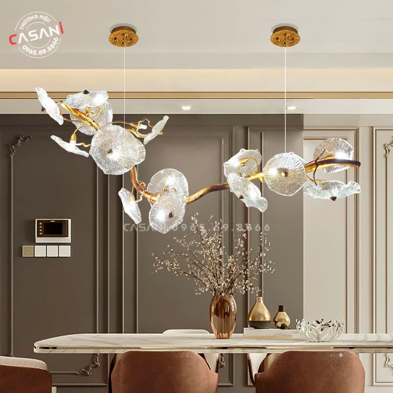 Đèn chùm thả hiện đại DCH-3742 4 Đèn chùm mang ánh sáng dịu nhẹ với 3 màu tùy chỉnh