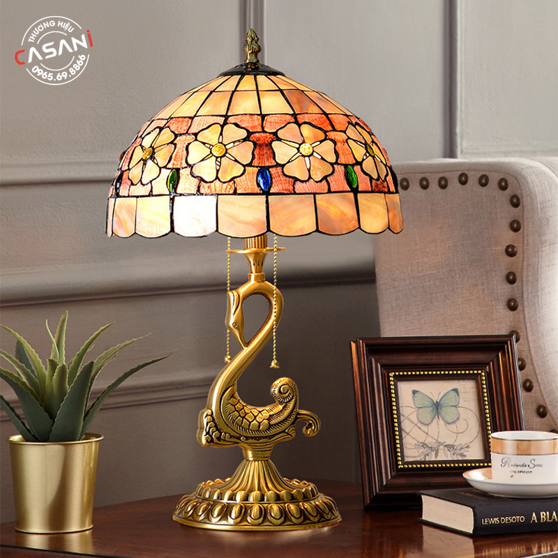 ĐÈN BÀN TRANG TRÍ TIFFANY DDB-8344 5 Đèn bàn tiffany tạo điểm nhấn cho không gian sống