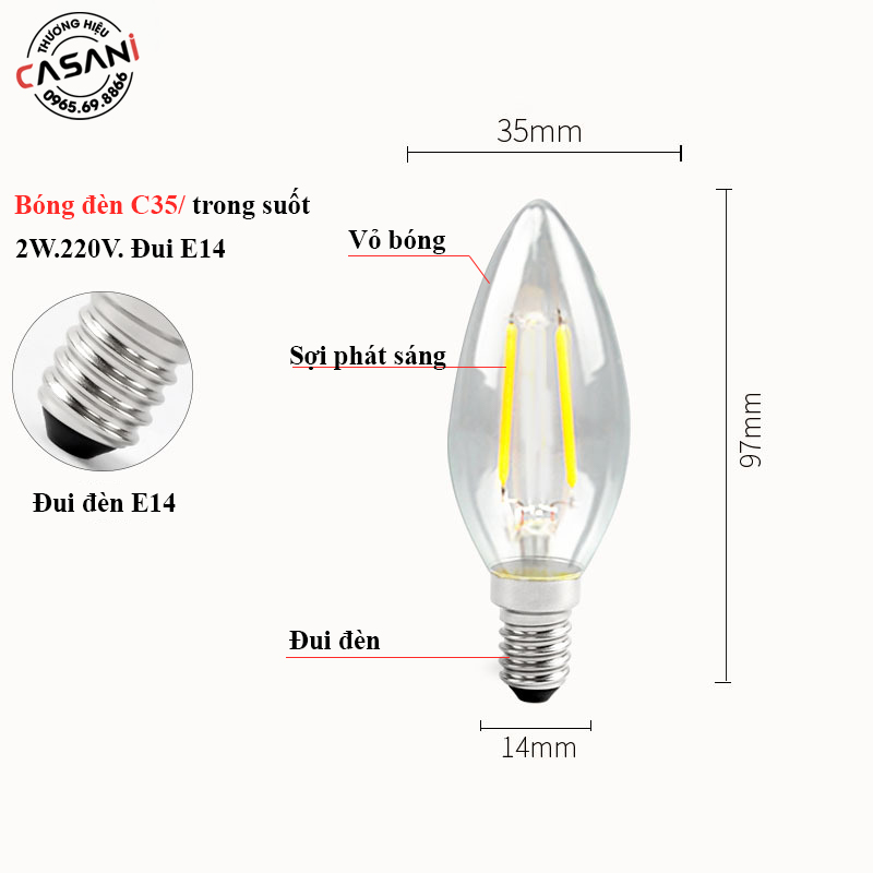 Bóng Đèn Chùm Trang Trí – Trái Tim Của Mọi Bộ Đèn Trang Trí 2 Cấu tạo và kích thước đèn chùm