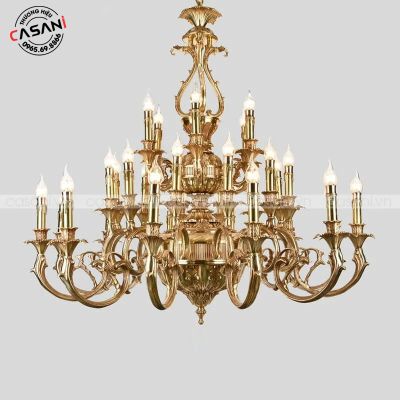 Kích Thước Đèn Chùm – Cách Chọn Kích Thước Chuẩn Nhất 6 Đèn Chùm Nến Đồng Nguyên Chất DCD-1671-30