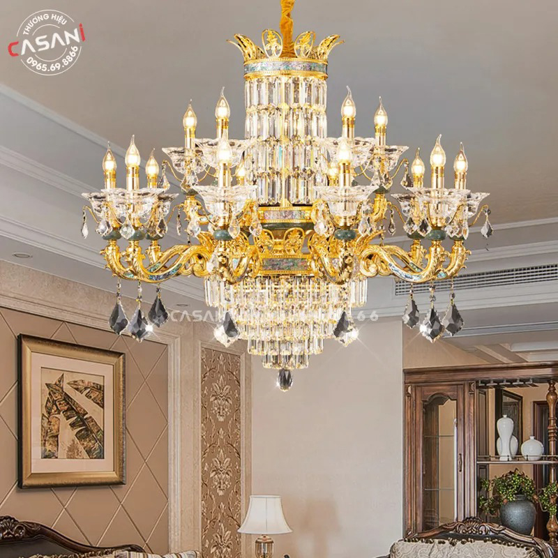 Kích Thước Đèn Chùm – Cách Chọn Kích Thước Chuẩn Nhất 5 Đèn Chùm Nến Pha Lê Cao Cấp DCD-1775