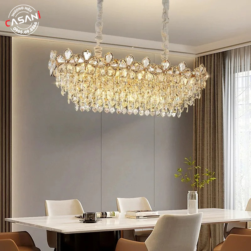 Giá Đèn Chùm Trang Trí Nội Thất Đẹp Tại Casani 7 Đèn Chùm Pha Lê Hiện Đại DCH-3801-L90