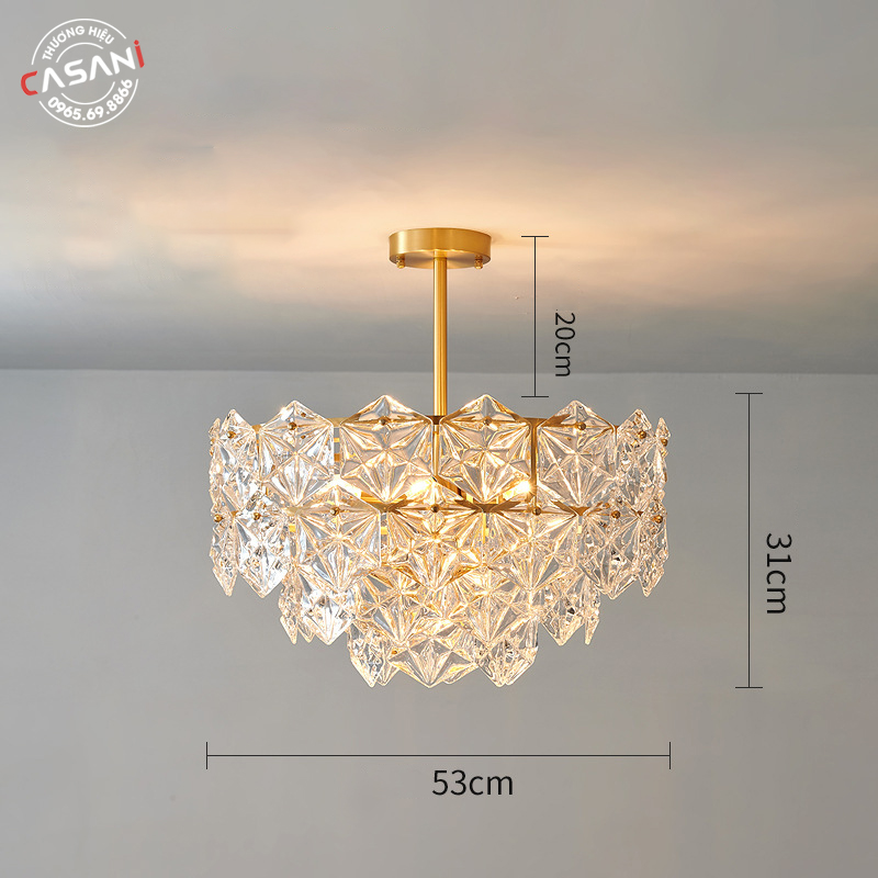 Giá Đèn Chùm Trang Trí Nội Thất Đẹp Tại Casani 3 Kích thước tác động đến giá của đèn chùm