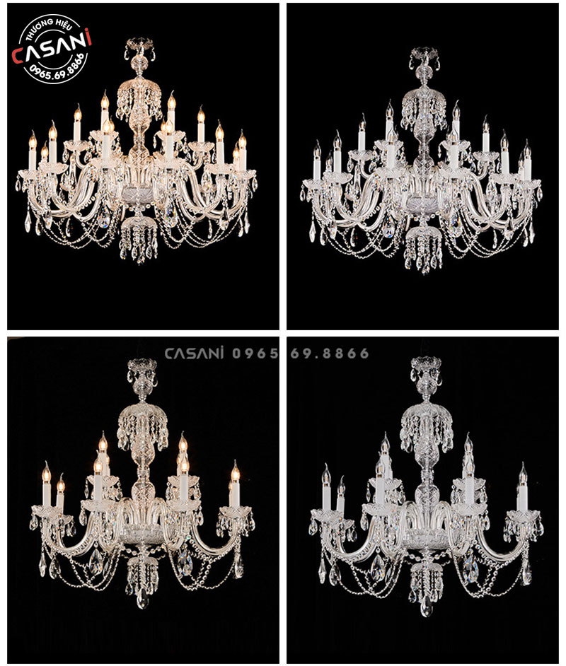 Đèn Chùm Pha Lê Phòng Khách DCP-9108-8 8 Đèn Chùm Pha Lê Phòng Khách DCP-9108